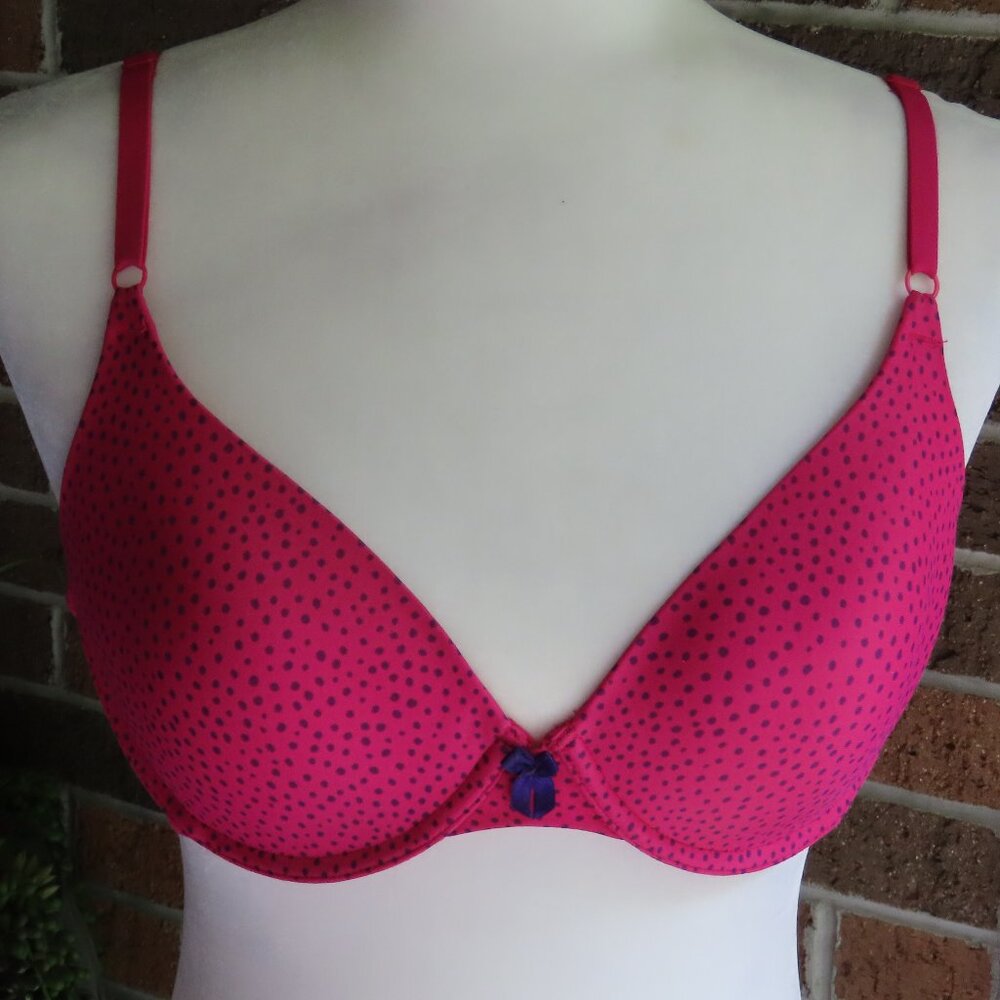 Pink polka dot bra 38B
